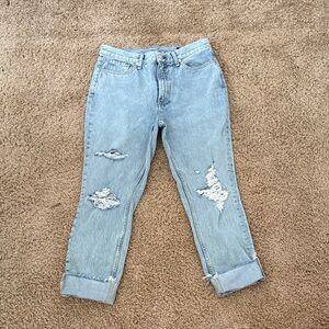 rag & bone Light Blue Distressed Ankle Jeans